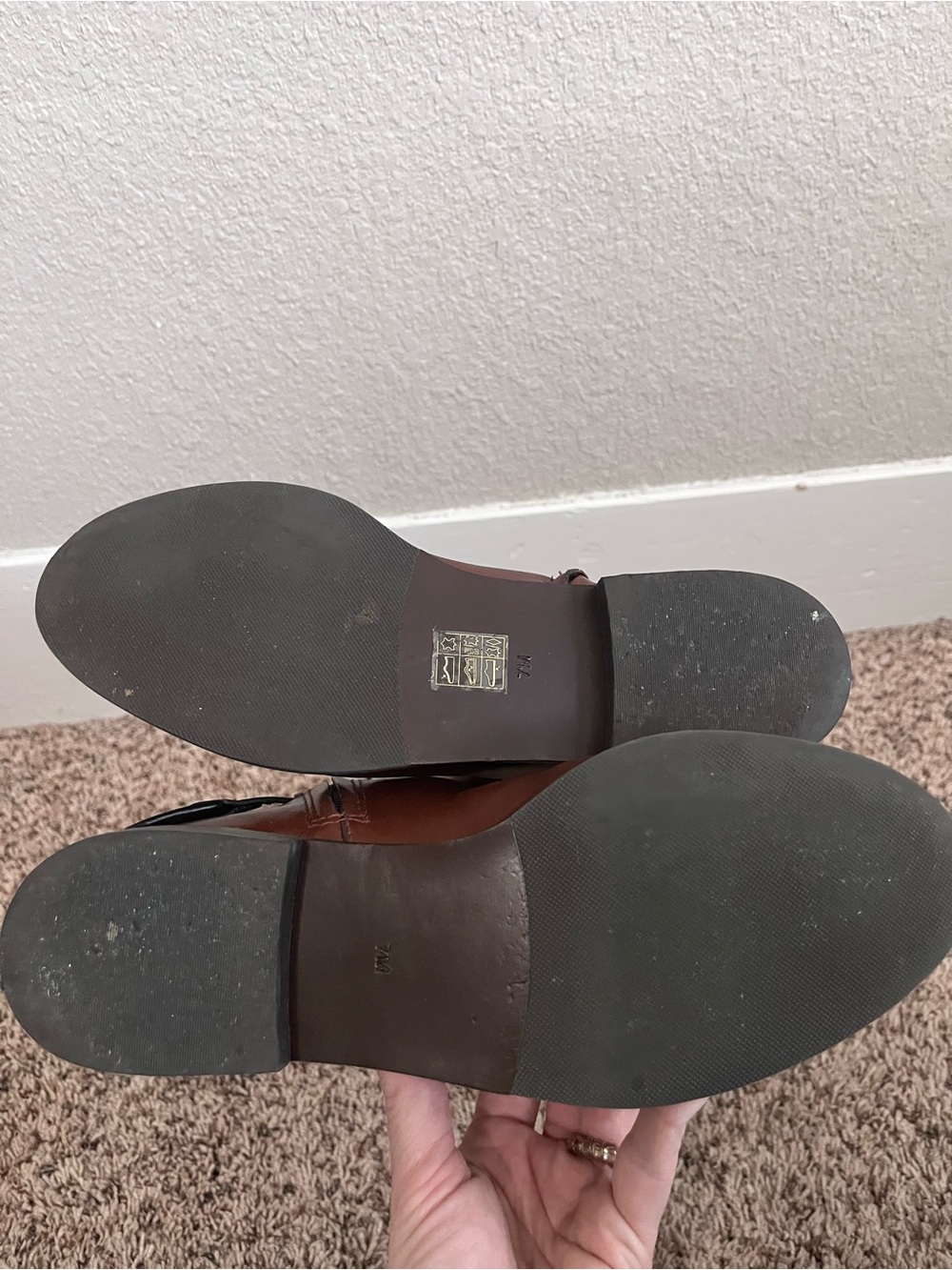 Tory Burch Derby Riding Boots in Almond Size 7 Galleon Antique Leather - Picture 9 of 11